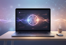 Claude AI assistant interface glowing on a laptop screen, representing Anthropic's AI chatbot