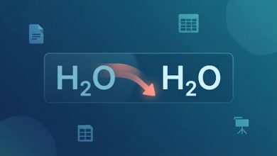 Text formatting illustration showing "H2O" transforming into subscript "H₂O"