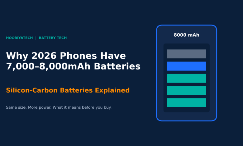 Silicon-carbon battery explained: why 2026 phones have 7,000–8,000mAh batteries